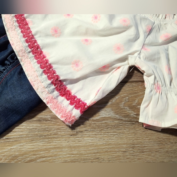 Limited Too girl's one piece white, pink, orange shorts and blouse set jumper - Picture 2 of 13